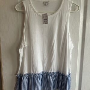 NWT J. Crew White and Blue Women's Tank